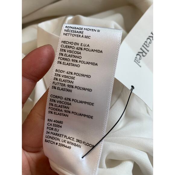 Black Halo Women's One Shoulder Pravella Dress Sleeveless White Size 6 NWT - Picture 4 of 5